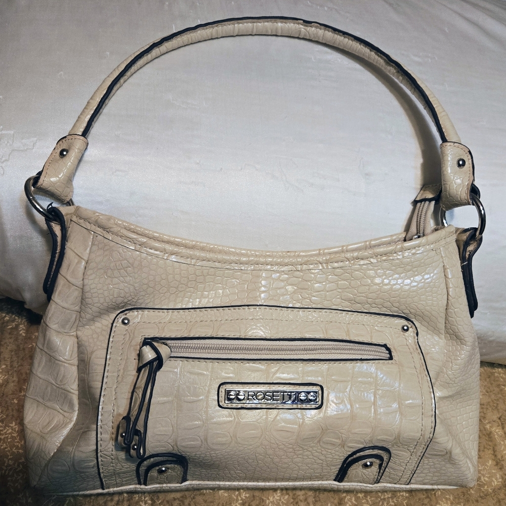Rosetti shoulder bag with an alligator-embossed texture